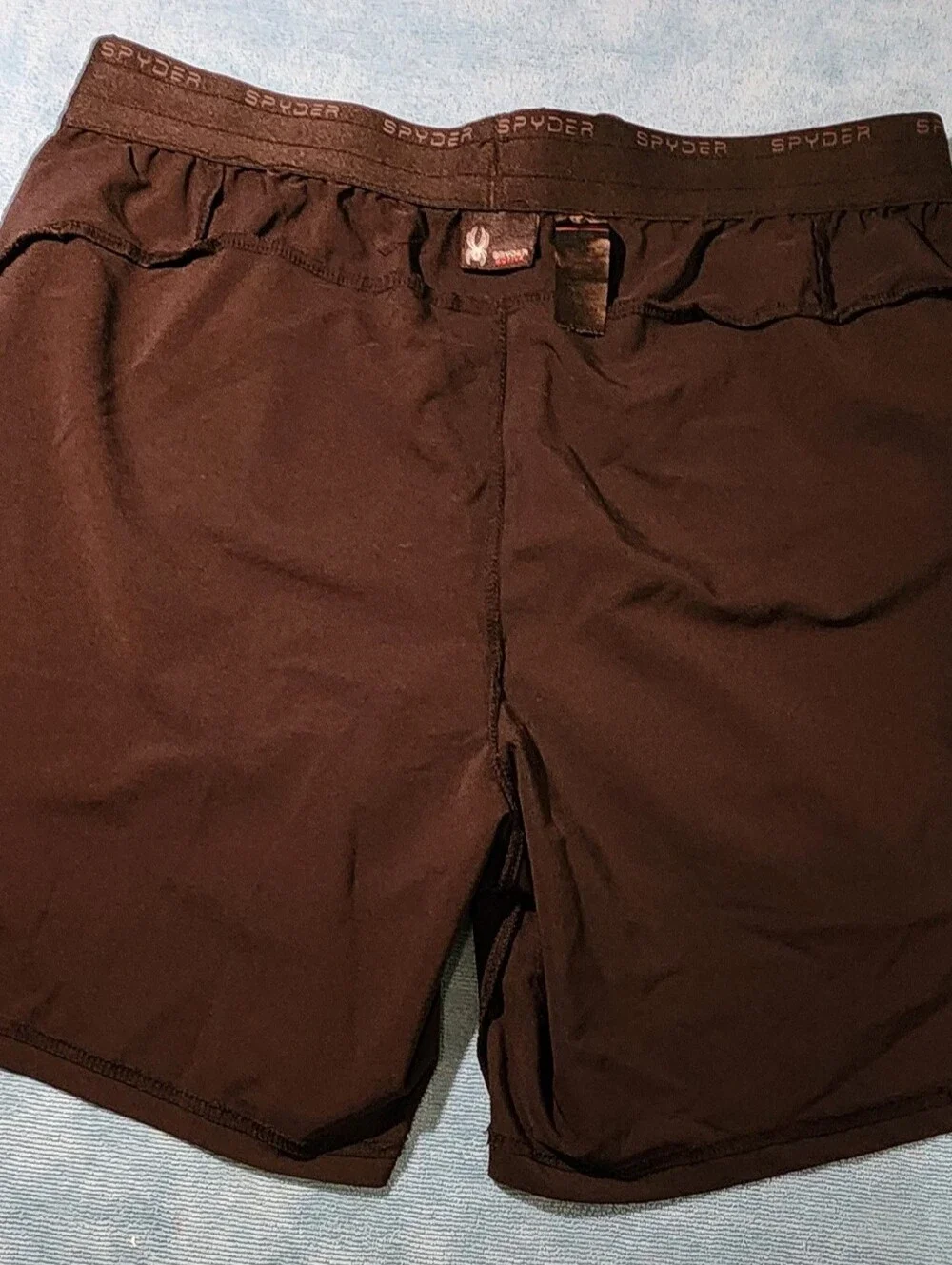 Spyder Men's Dark Brown Athletic Shorts with Zip Pockets